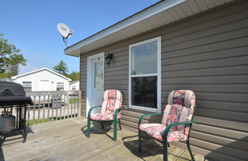 Cottage porch at Hall's Cottages.