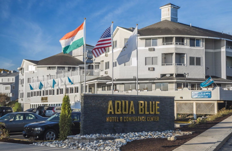 Exterior view of Aqua Blue Hotel.