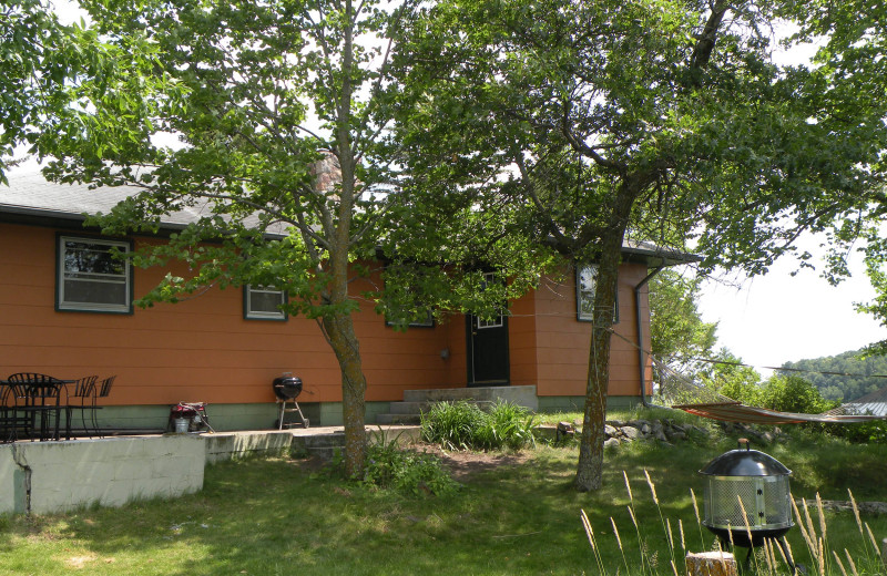 Cabin exterior at Sams Island Cabin.