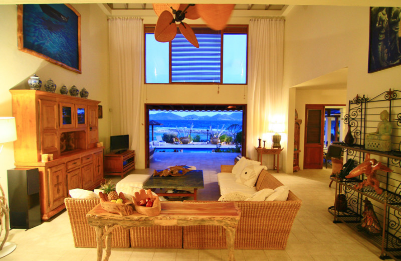 Villa living room at Three Dolphins.