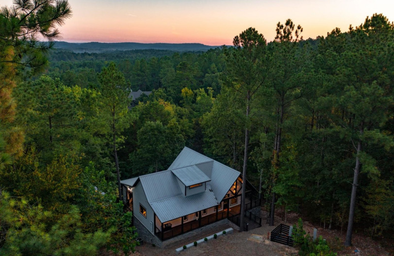 Cabin exterior at Blue Beaver Luxury Cabins.
