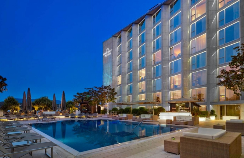 Outdoor pool at President Wilson Hotel.