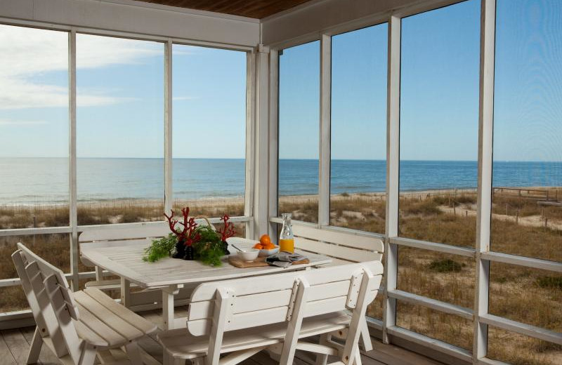 Vacation rental patio at Bald Head Island Limited.