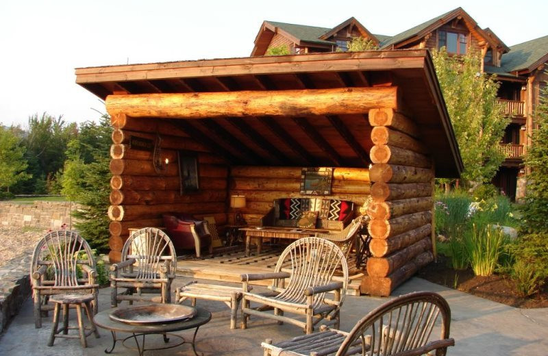 Vacation rental patio at Lake Placid Vacation Homes.