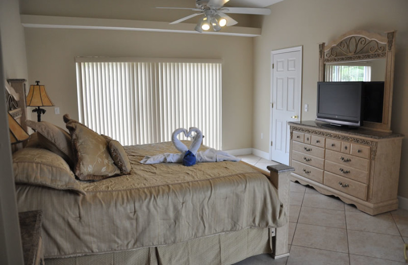 Rental bedroom at Sunkiss Villas.