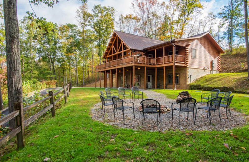 Cabin exterior at Cut Above Cabins.
