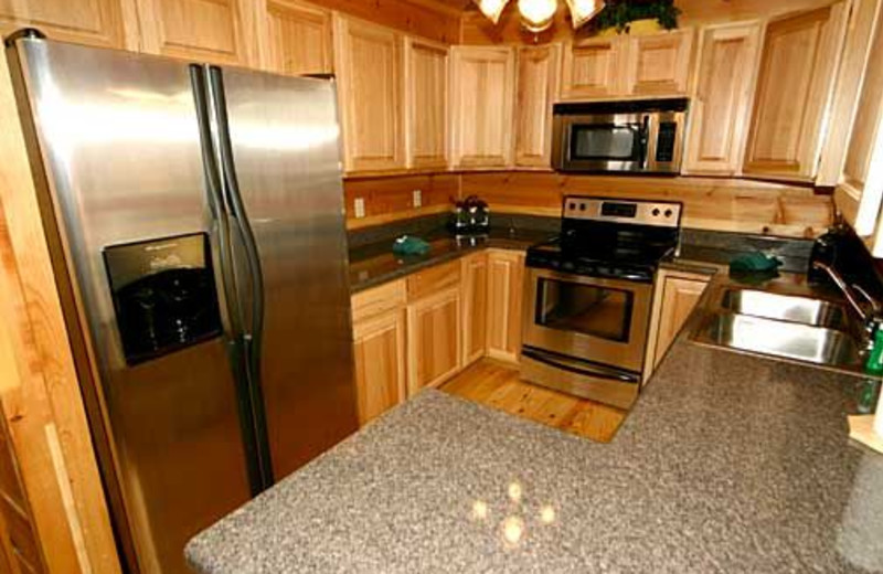 Kitchen View at Baskins Creek Cabin Rentals 