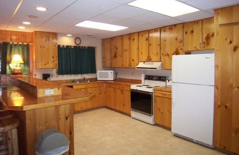 Cabin kitchen at Ash-Ka-Nam Resort.