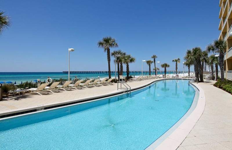 Resort pool by the beach at Sterling Resorts.