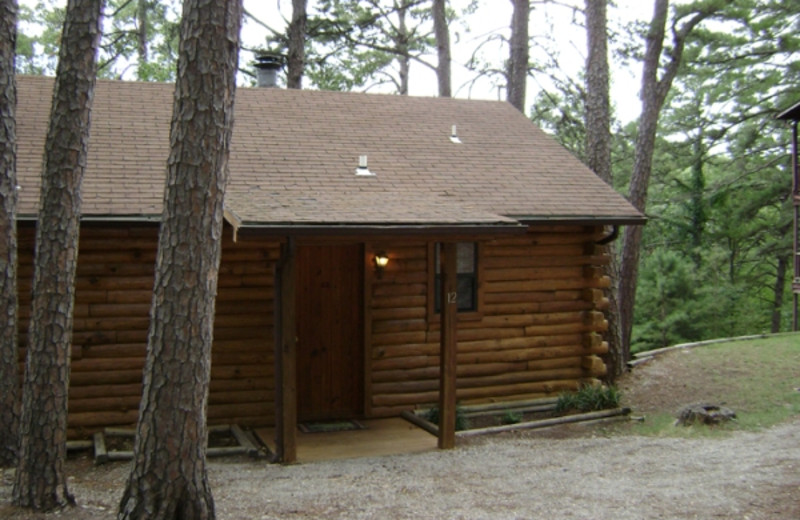 Cabin exterior at Pine Lodge Cabins & Suites.