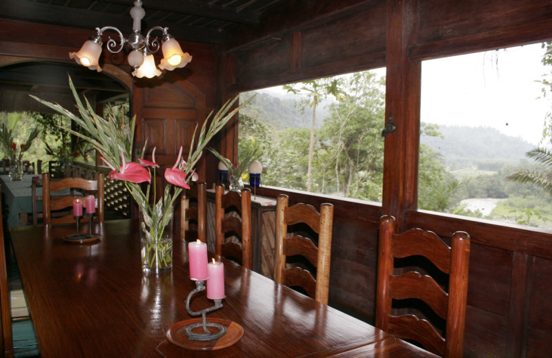 Dining at Hacienda Tinalandia Hotel and Nature Reserve.