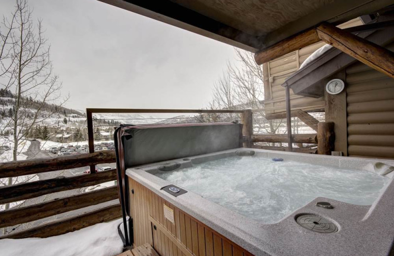 Rental hot tub at Alpine Ski Properties.