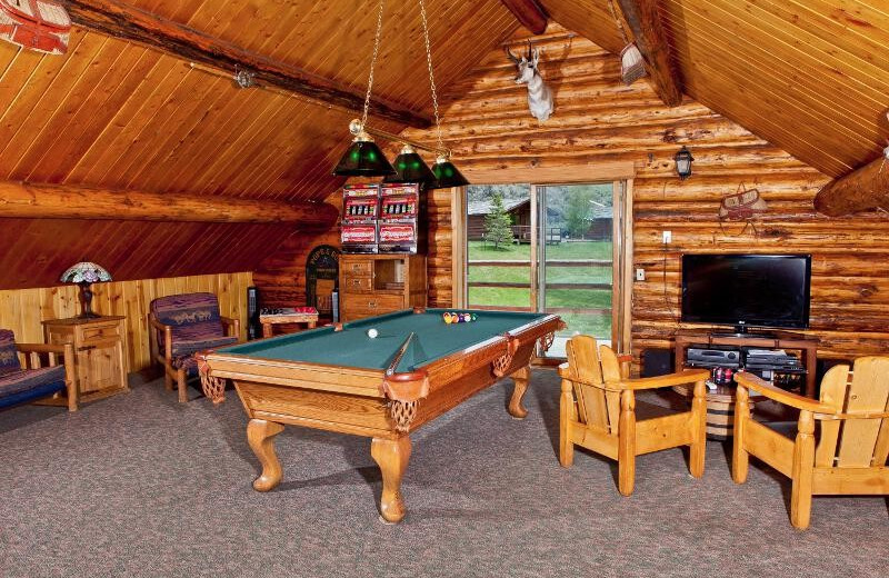 Lodge game room at Goosewing Ranch.