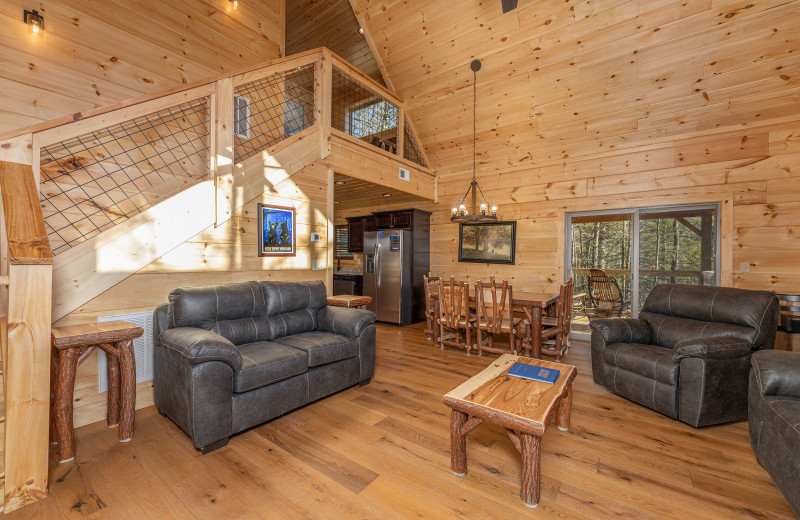 Living room at American Patriot Getaways - Bessy Bears Cabin.