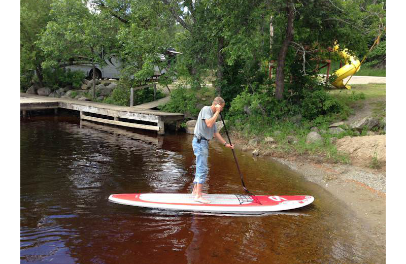 Paddle boarding at Silver Rapids Lodge.