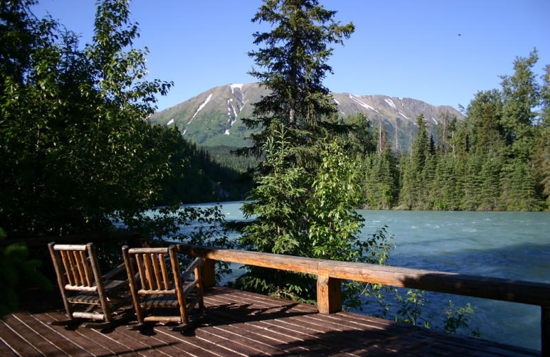 Deck at Kenai Riverside Lodge.