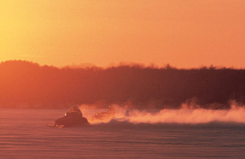 Snowmobiling at Pitlik's Sand Beach Resort.
