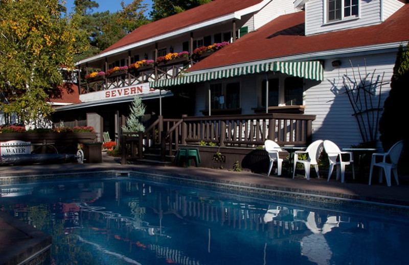 Outdoor pool at Severn Lodge.