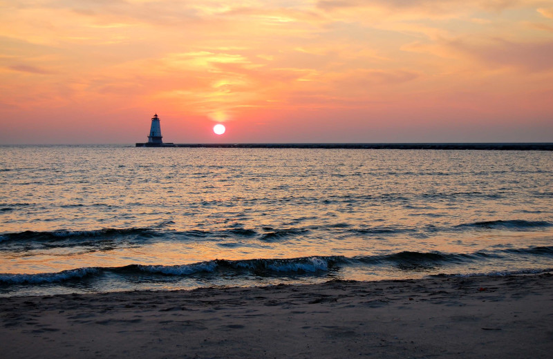 Beach at By the Lake at Parkview Cottages and Rentals.