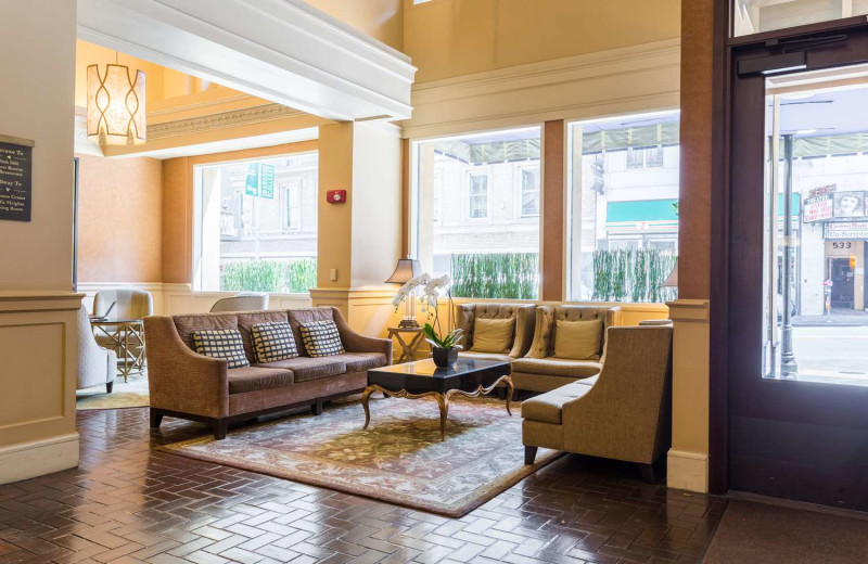 Lobby at The Cartwright, a Larkspur Hotel.