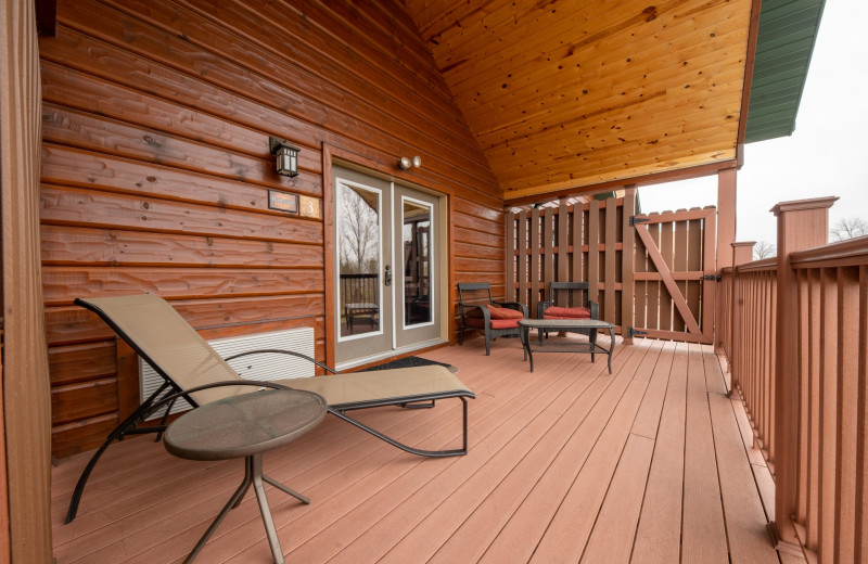 Guest suite balcony at Appeldoorn's Sunset Bay Resort.