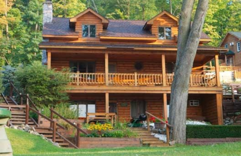Cabin exterior at Trout House Village Resort.