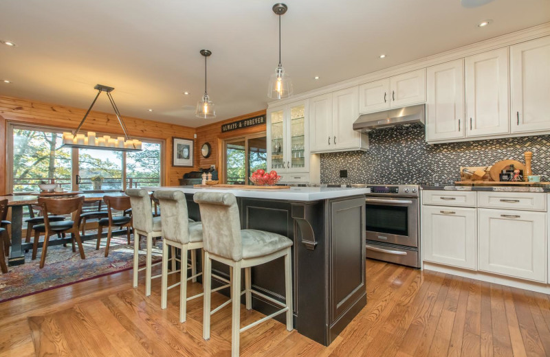 Rental kitchen at Muskoka District Rentals.