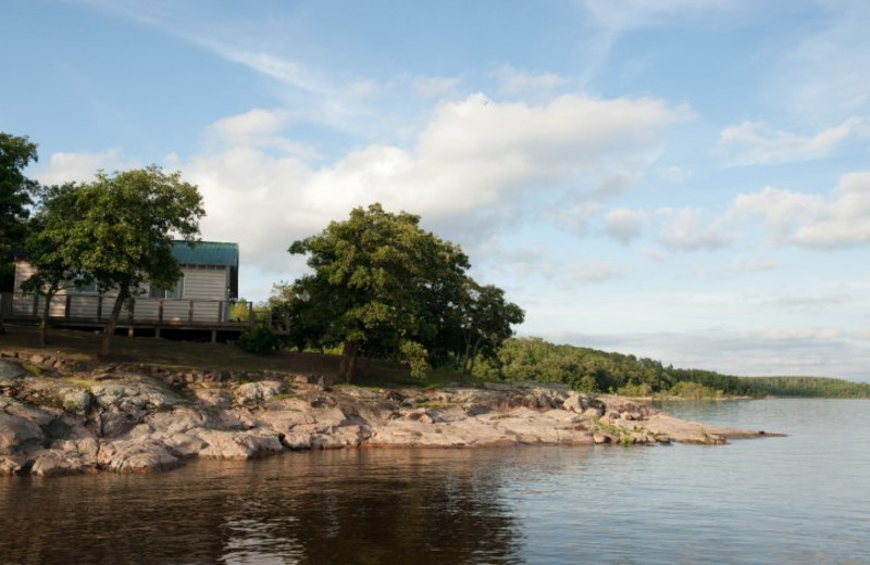 Cabin exterior at Tetu Island Lodge.