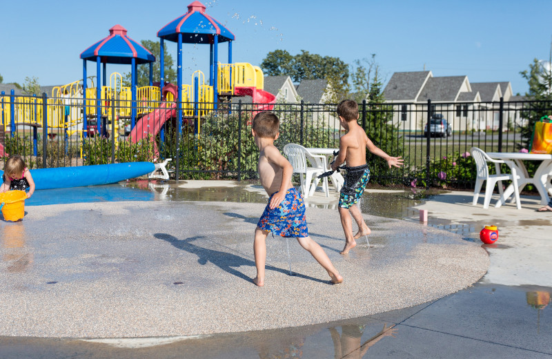 Kids playing at Sandbanks Summer Village Cottage Resort.