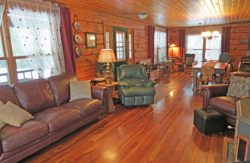 Rental living room at All-Season Cottage Rentals.