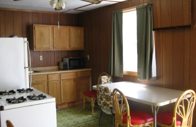 Cabin kitchen at Wild Walleye Resort.