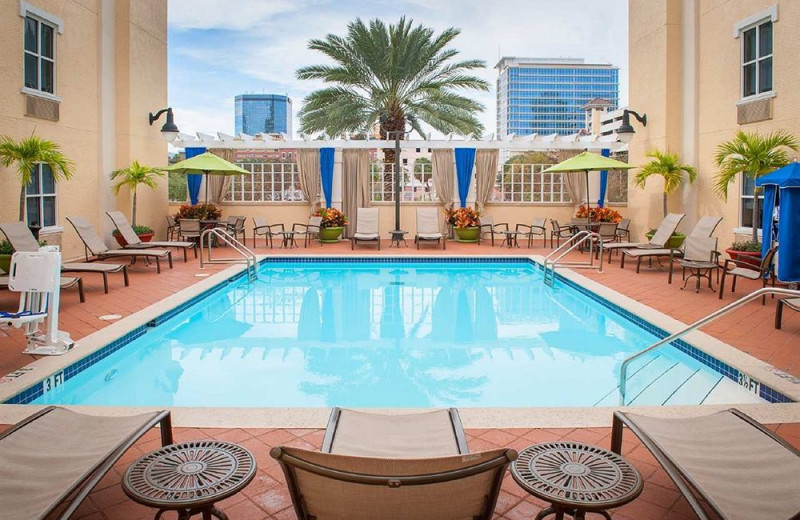 Outdoor pool at High Pointe Hotels.