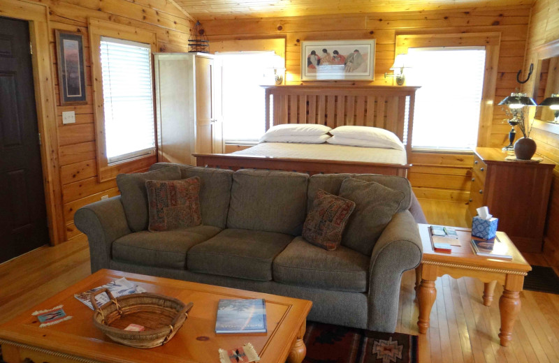 Guest room at Engadine Inn and Cabins.