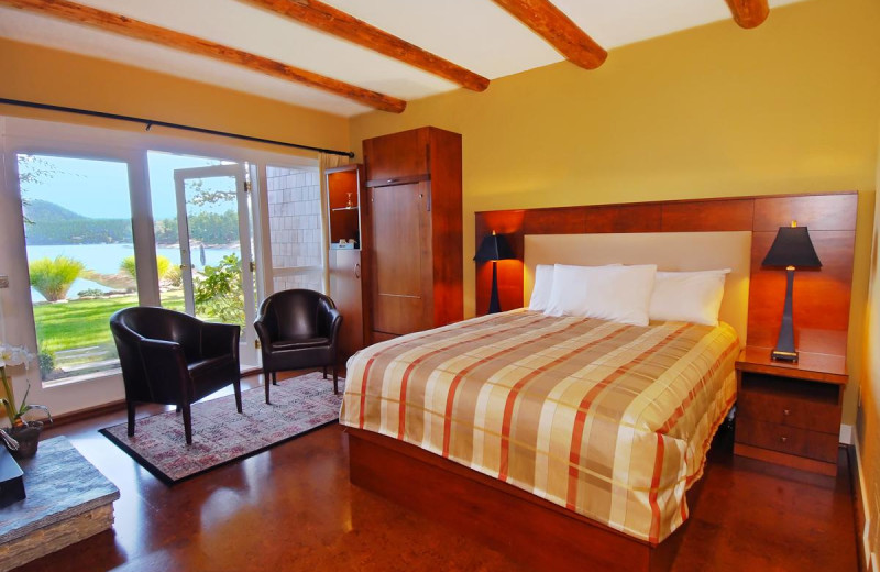 Guest room at Galiano Oceanfront Inn and Spa.