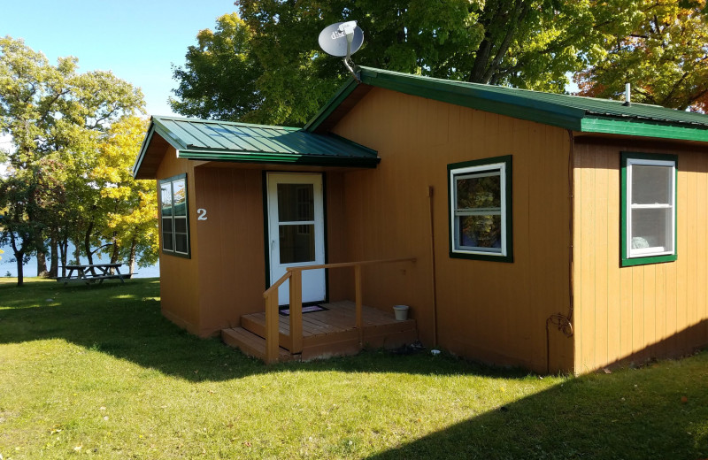 Cabin exterior at Northern Lights Resort.