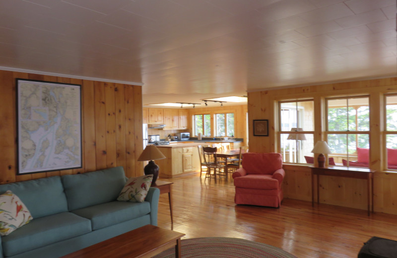 Cottage interior at Hiram Blake Camp.