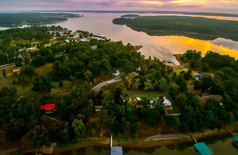 Aerial view of King Creek Resort & Marina.