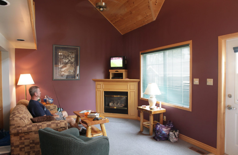 Cottage living room at Southview Cottages Resort.