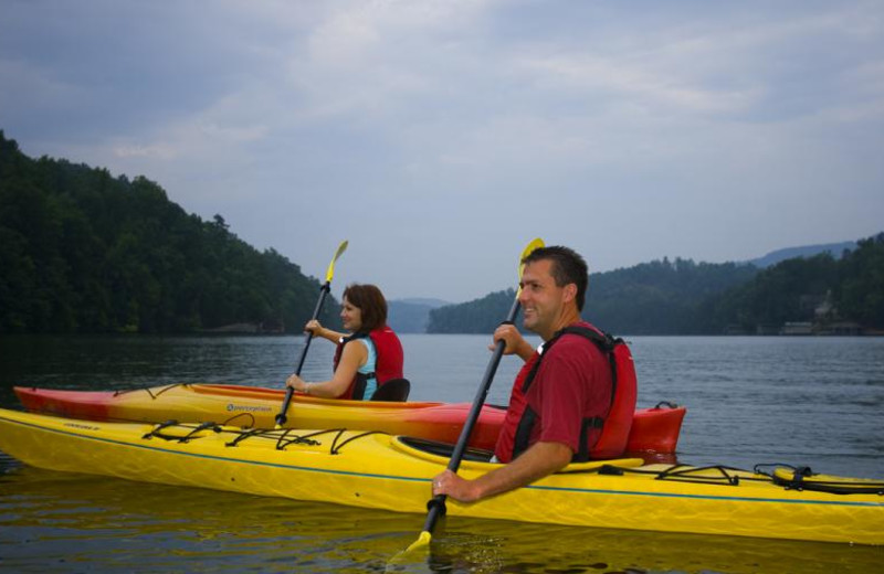 Kayaking at Rumbling Bald Resort.