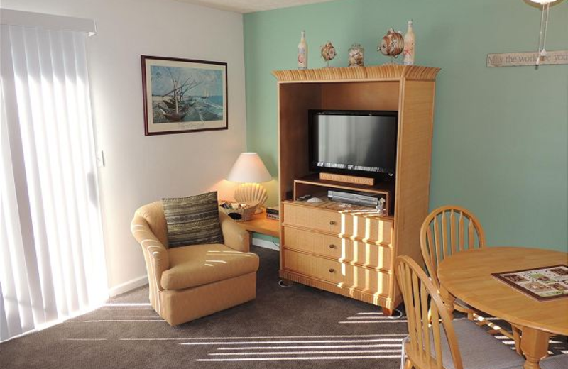 Vacation rental living room at Myrtle Beach Vacation Rentals.