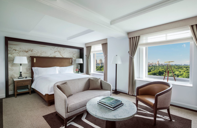 Guest room at The Ritz-Carlton New York, Central Park.