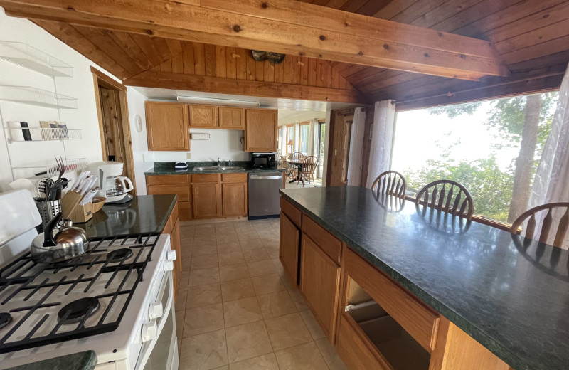 Cabin kitchen at Chimney Corners Resort.