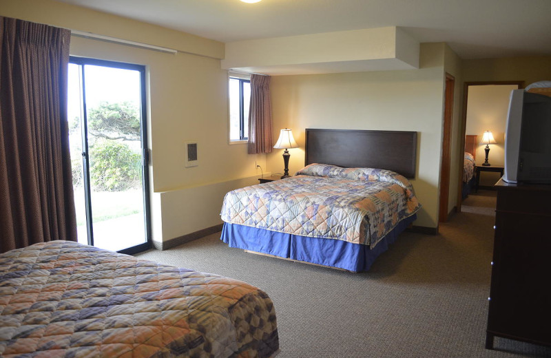 Beach house bedroom at Surfrider Resort.