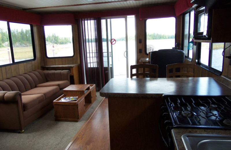 Houseboat interior at Kinsey Houseboats.