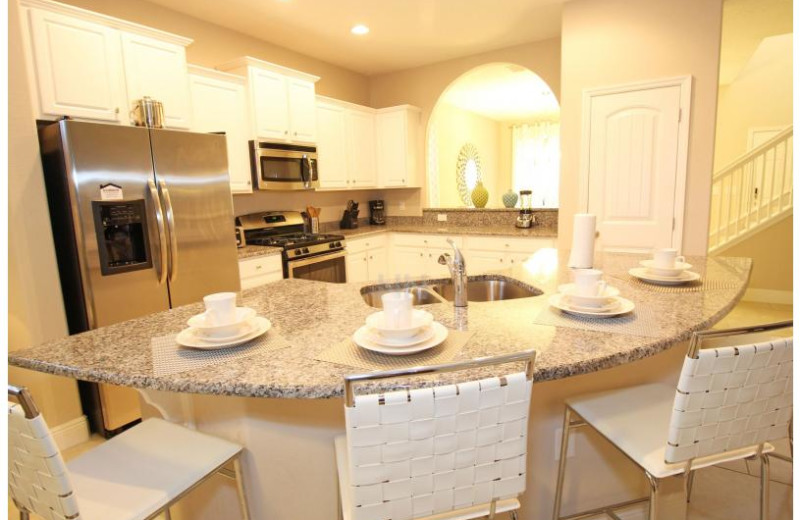 Rental kitchen at Favorite Vacation Homes.