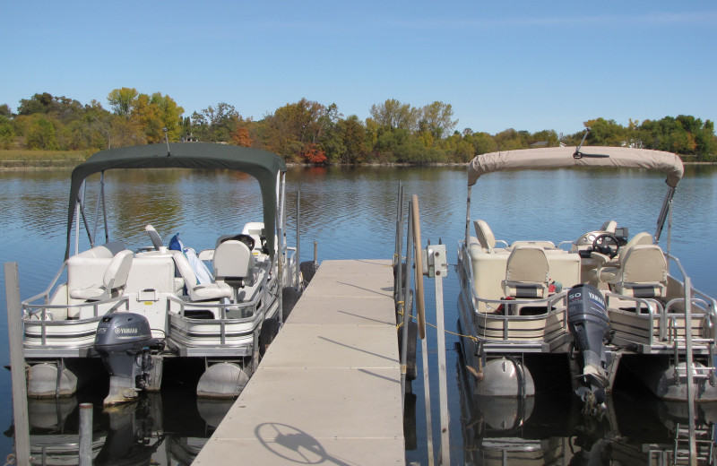 Pontoons at Mill Lake Resort.