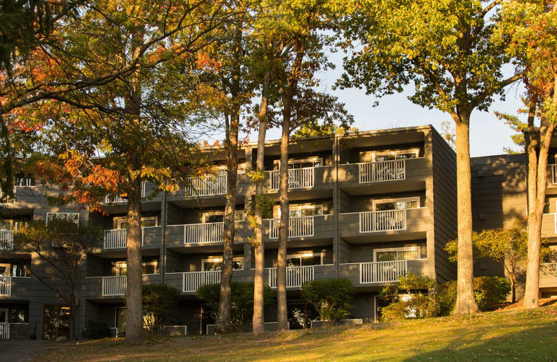 Exterior view of Woodloch Resort.