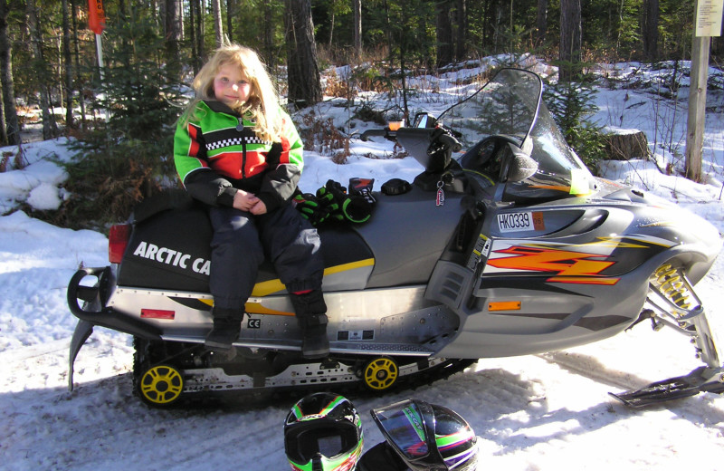 Snowmobiling at Schatzi's 4 Seasons Resort.