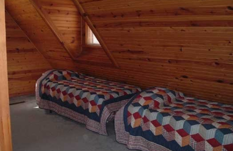 Cabin bedroom at Rockin Z Ranch.