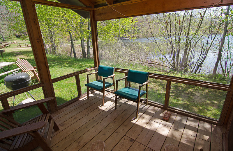 Cabin deck at Delta Lodge.